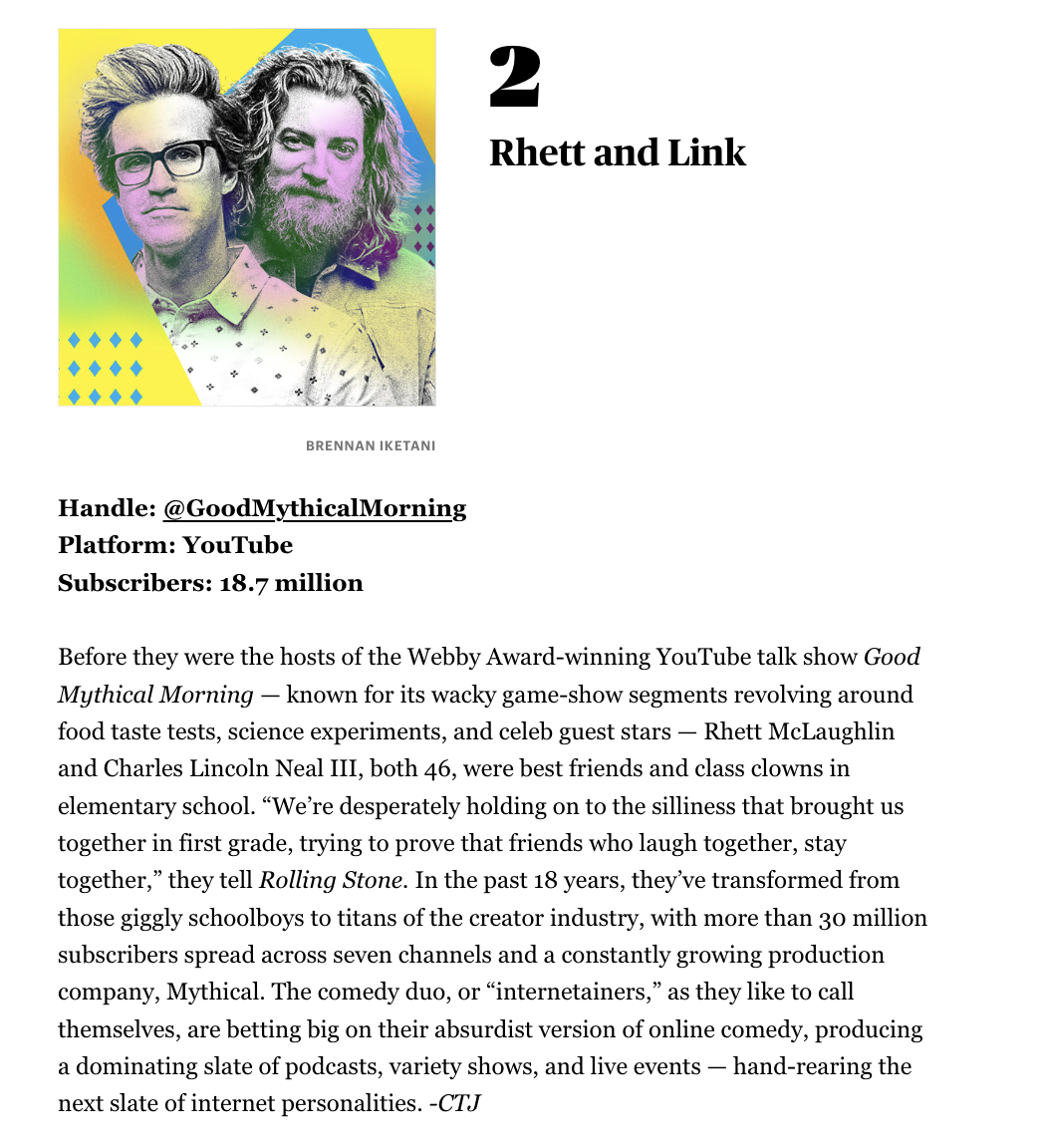 Rhett & Link #2 Rolling Stone